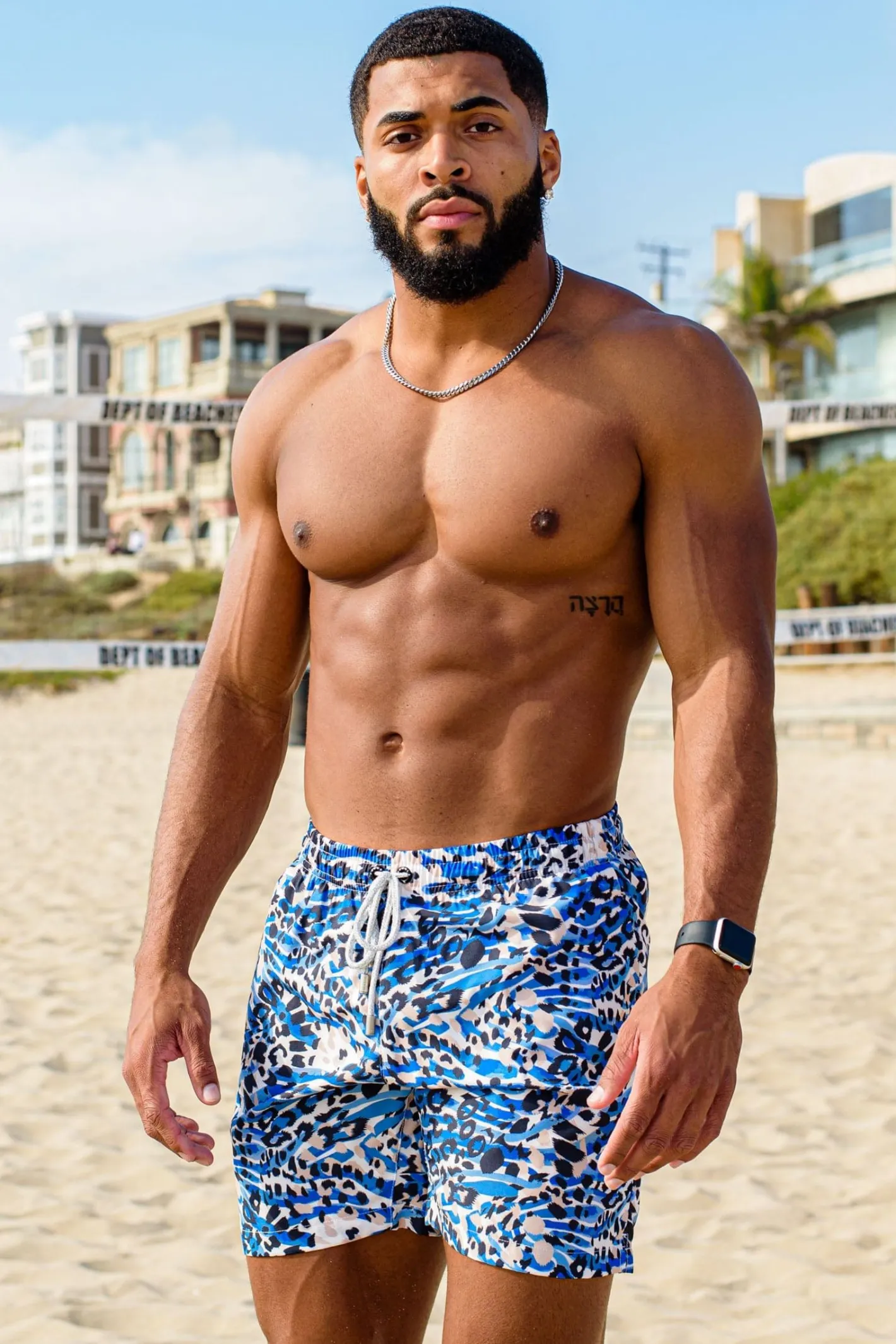 Youngla 128 Abstract Swim Shorts '22<Men Shorts
