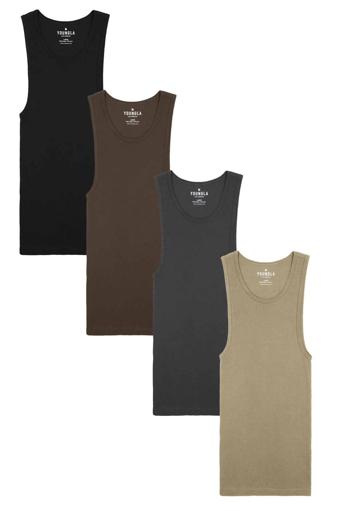 Youngla 349 Earthy Collection-Wife Lovers 4 Pack<Men Tanks
