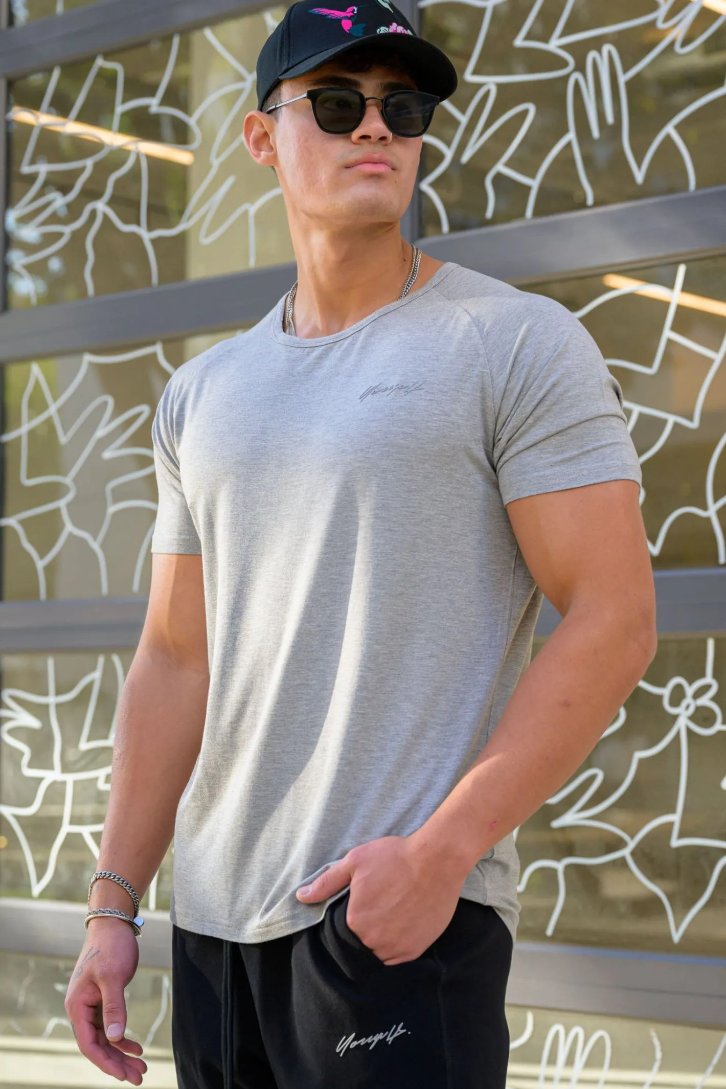 Youngla 422 Fitted Delt Tee<Men Shirts