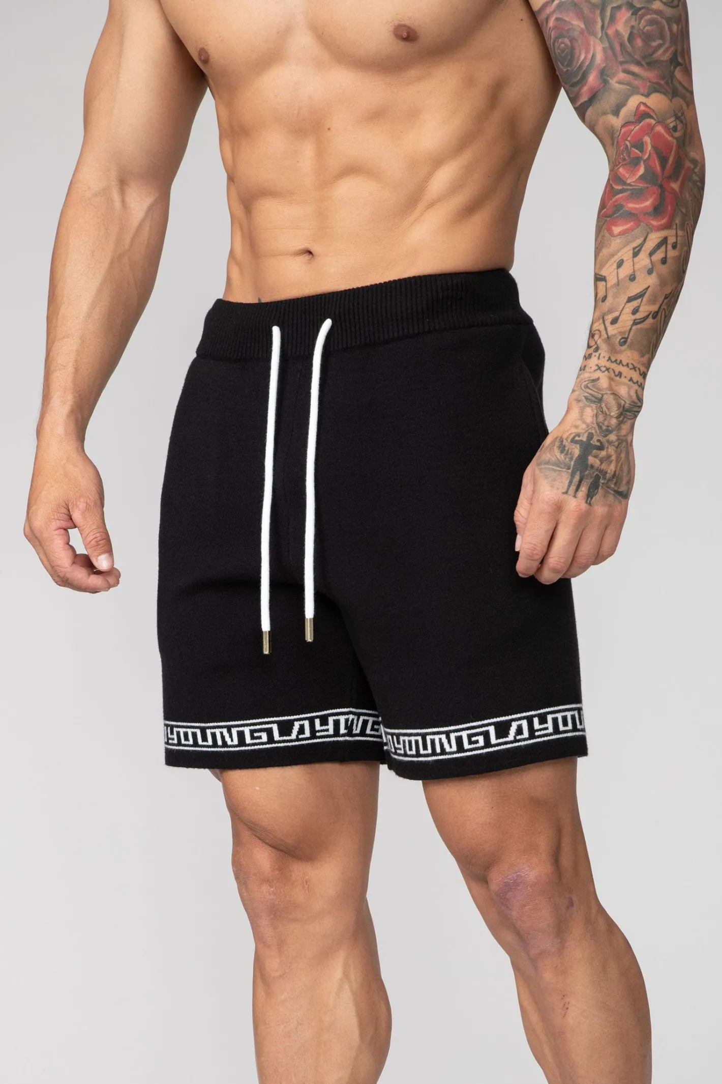Youngla 116 Hieroglyphic Knitted Shorts<Men Shorts