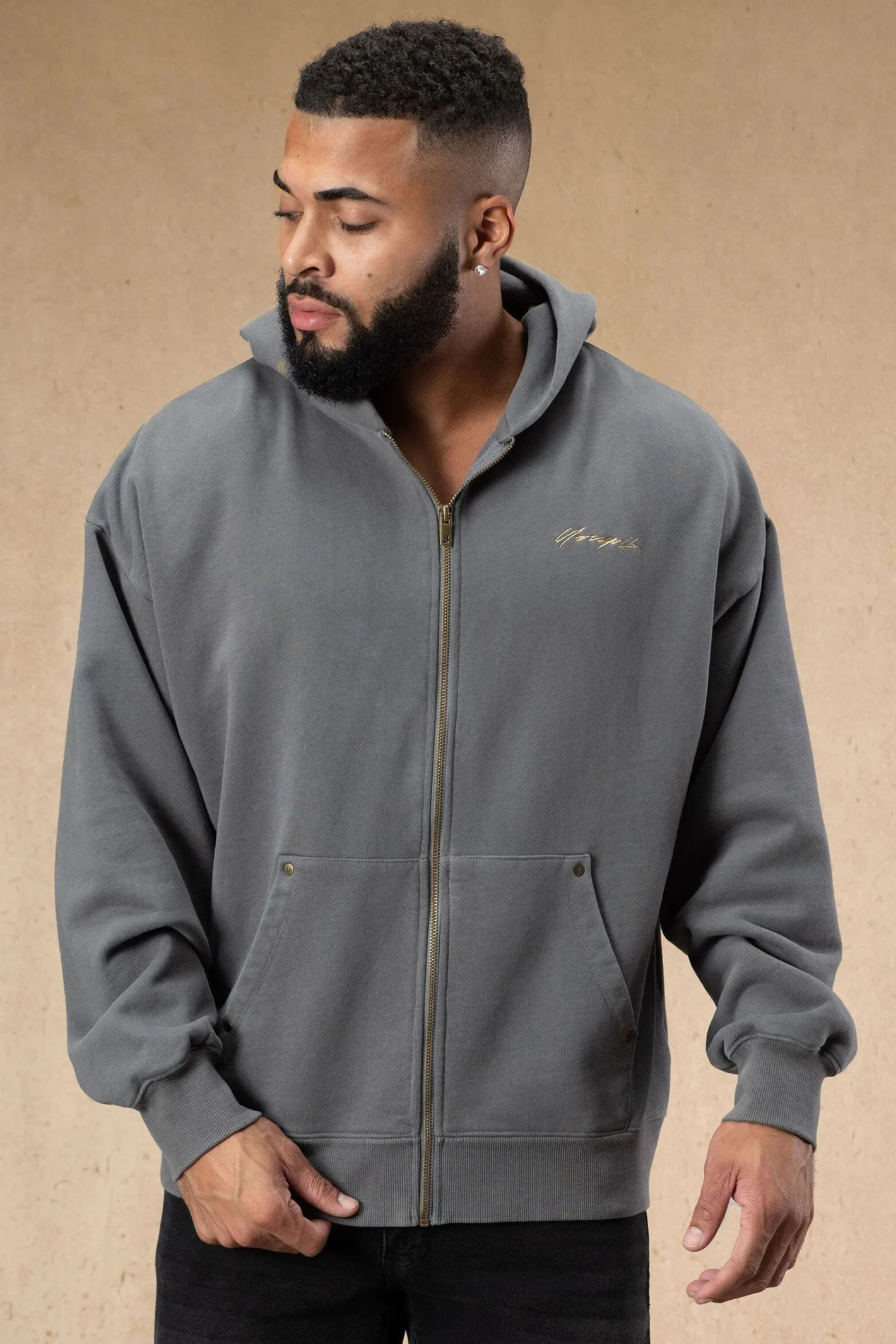 Youngla 546 Rivet Zipup Hoodies<Men Outerwear