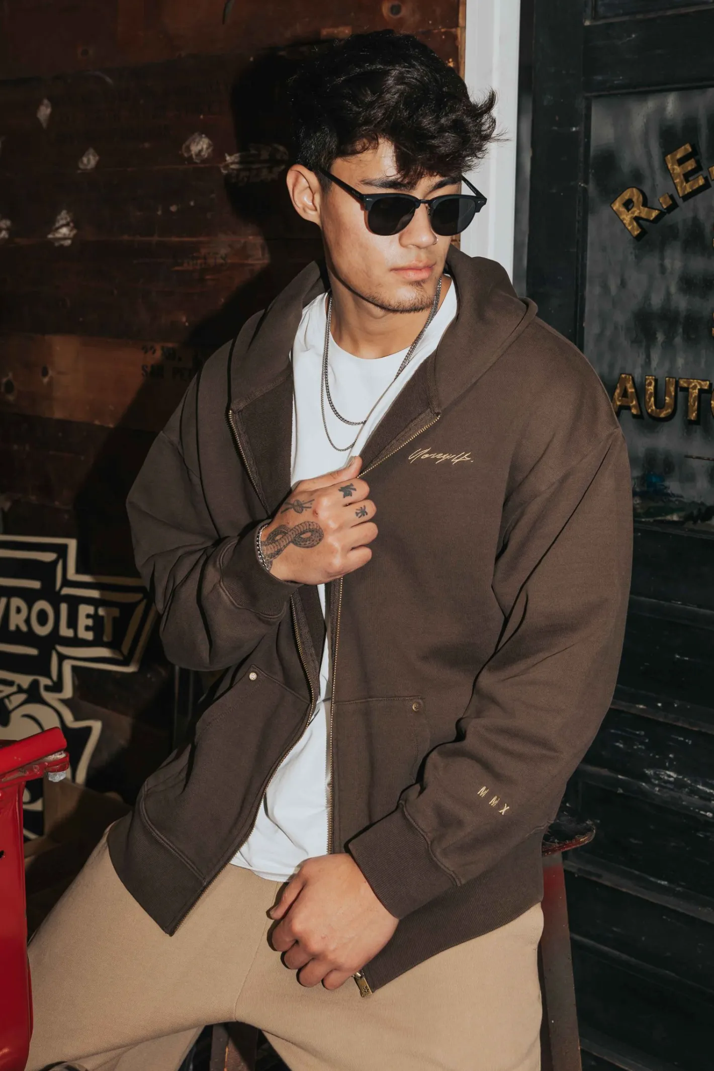 Youngla 546 Rivet Zipup Hoodies<Men Outerwear