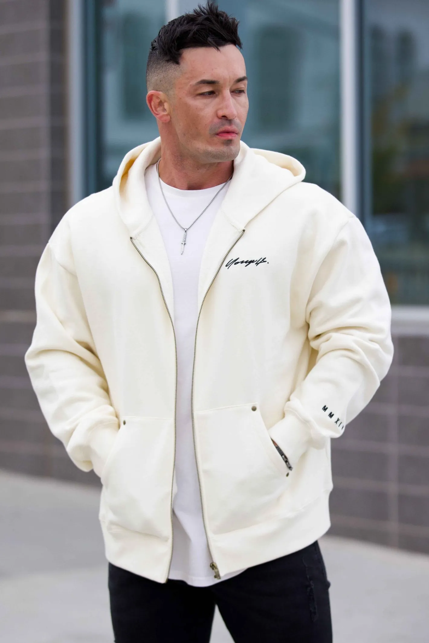 Youngla 546 Rivet Zipup Hoodies<Men Outerwear
