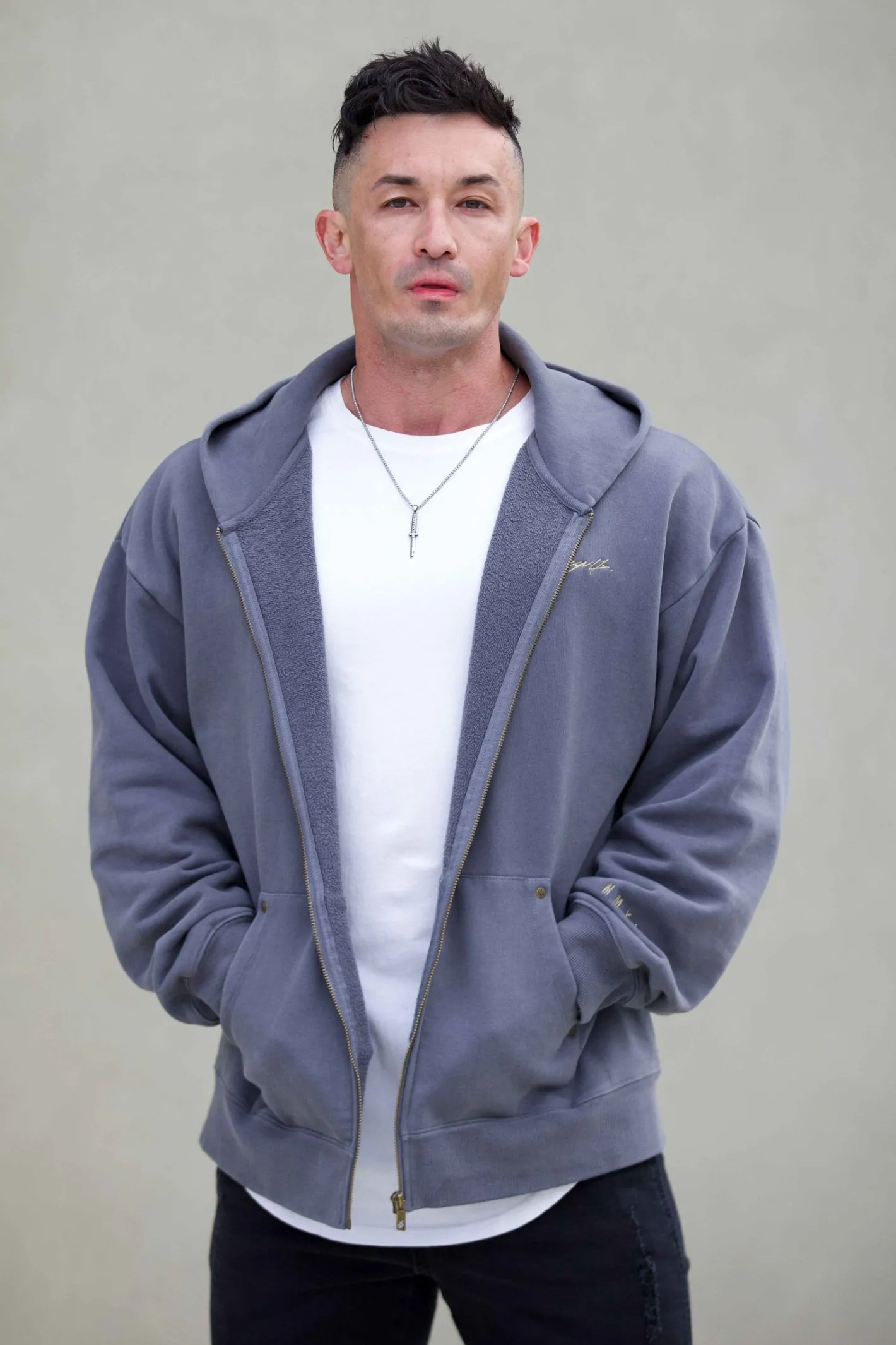 Youngla 546 Rivet Zipup Hoodies<Men Outerwear