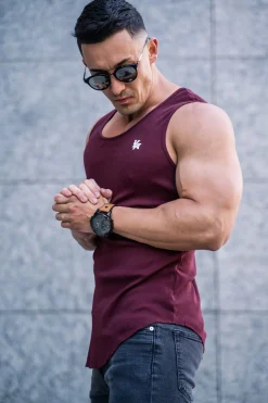 Youngla 314 Scoop Bottom Ribbed Tank<Men Tanks