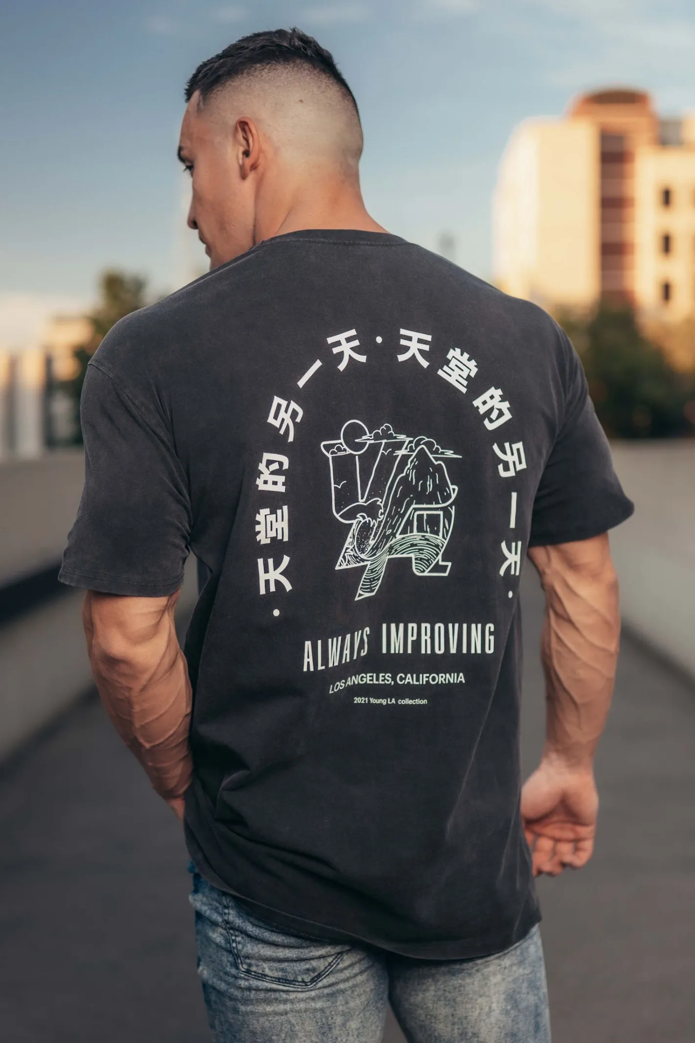 Youngla 449 Washed Drip Tees<Men Shirts