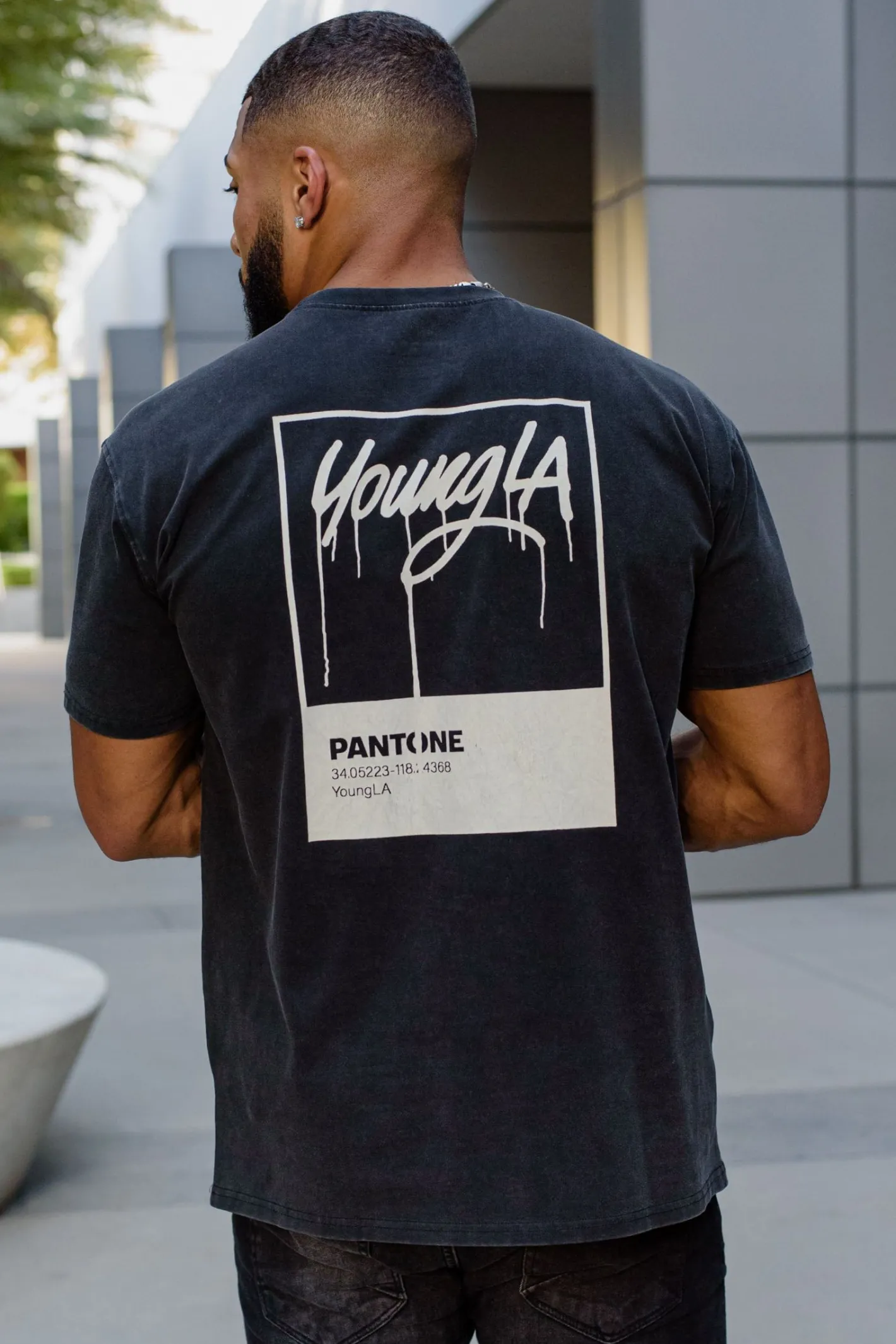 Youngla 449 Washed Drip Tees<Men Shirts