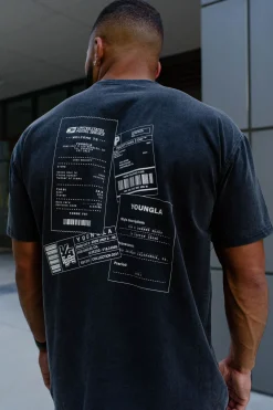 Youngla 449 Washed Drip Tees<Men Shirts