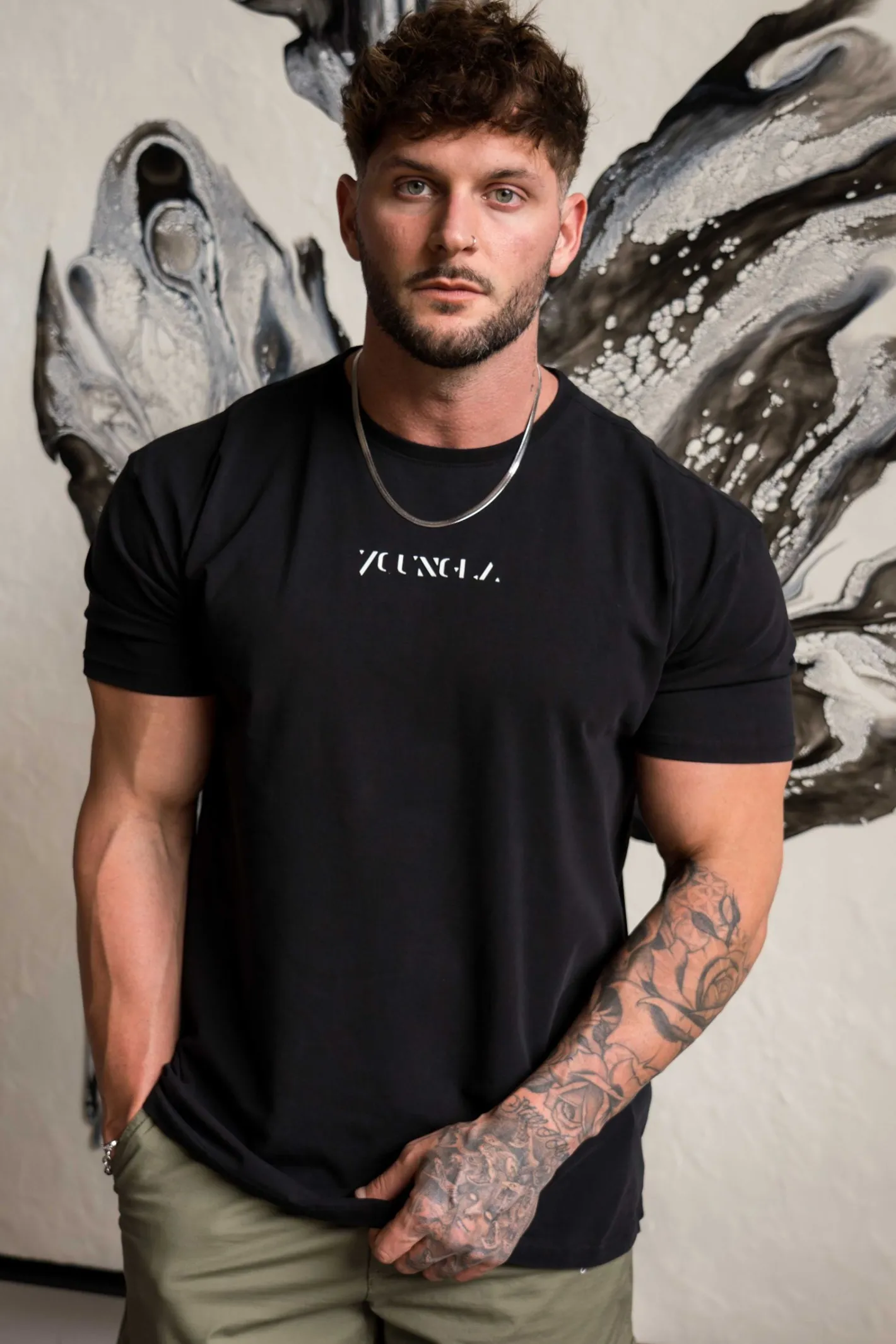 Youngla 470-Abstract Tees<Men Shirts