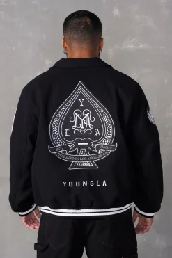 Youngla 569-Ace Of Spade Letterman<Men Outerwear