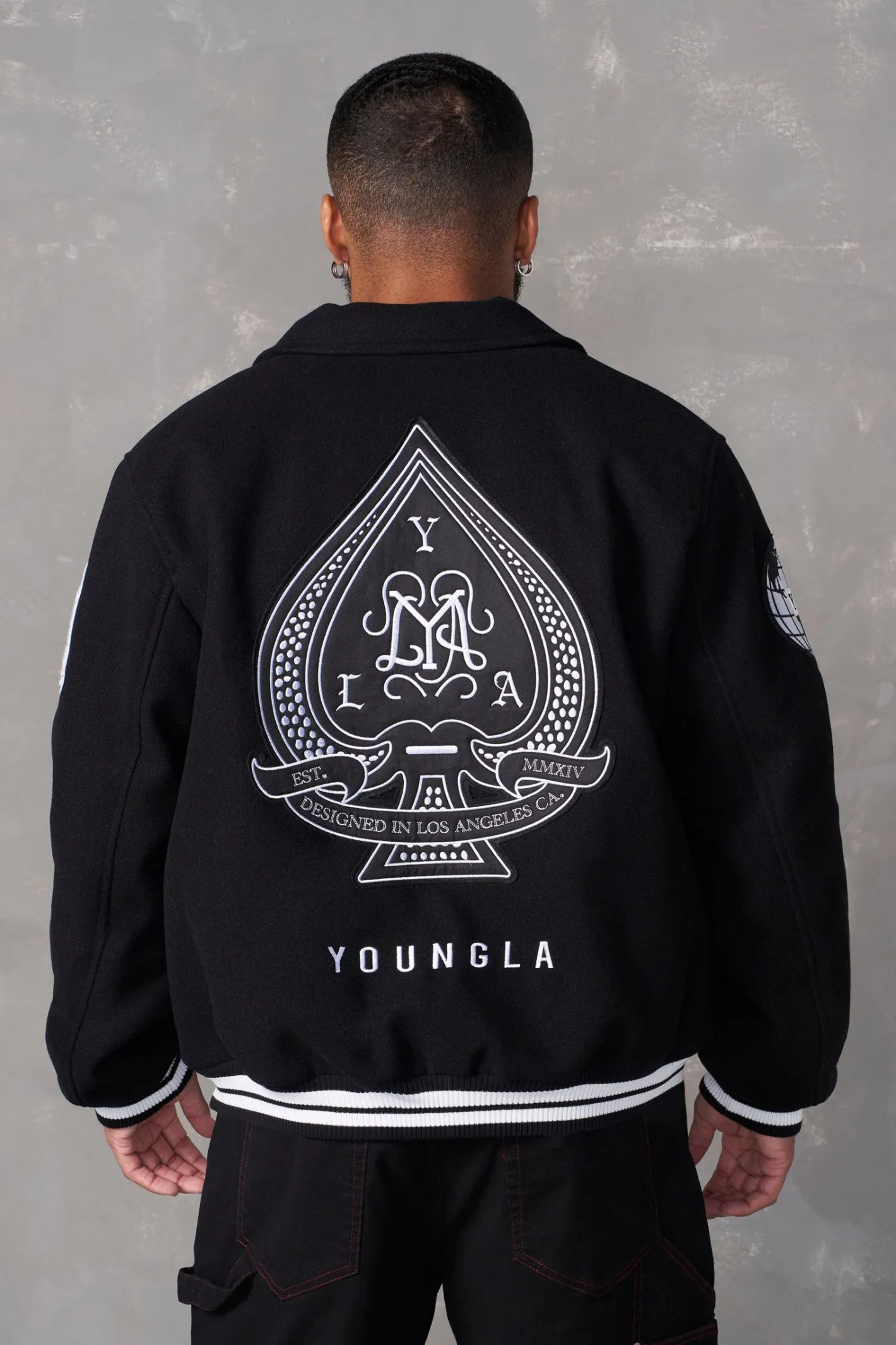 Youngla 569-Ace Of Spade Letterman<Men Outerwear