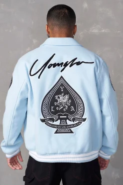 Youngla 569-Ace Of Spade Letterman<Men Outerwear