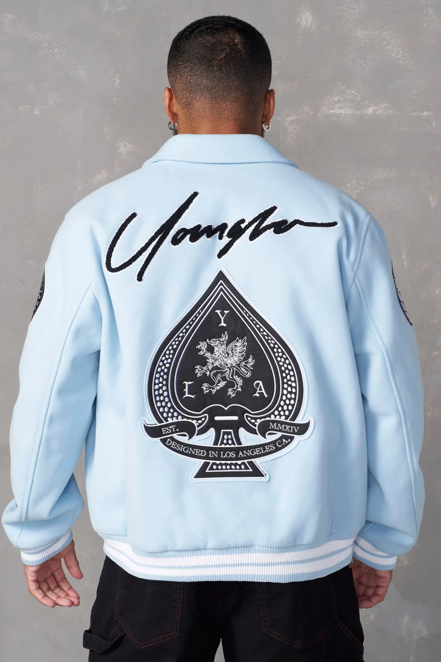 Youngla 569-Ace Of Spade Letterman<Men Outerwear