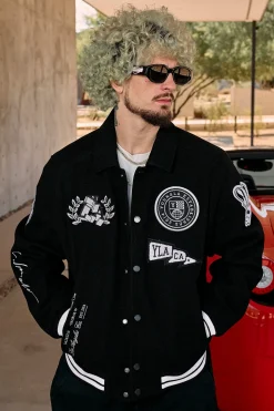Youngla 569-Ace Of Spade Letterman<Men Outerwear