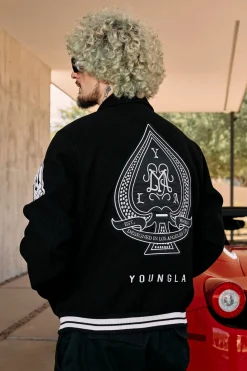 Youngla 569-Ace Of Spade Letterman<Men Outerwear
