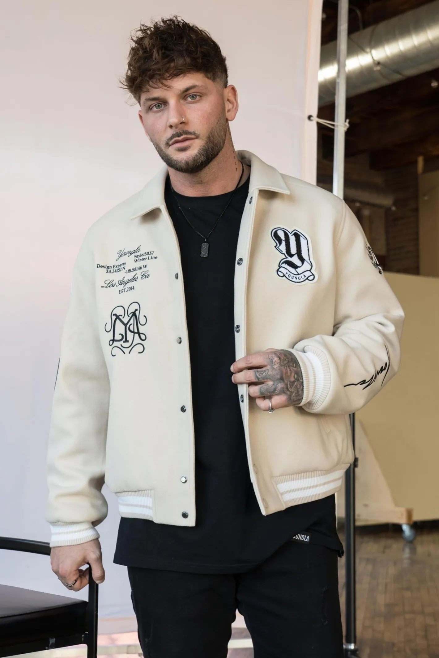 Youngla 569-Ace Of Spade Letterman<Men Outerwear