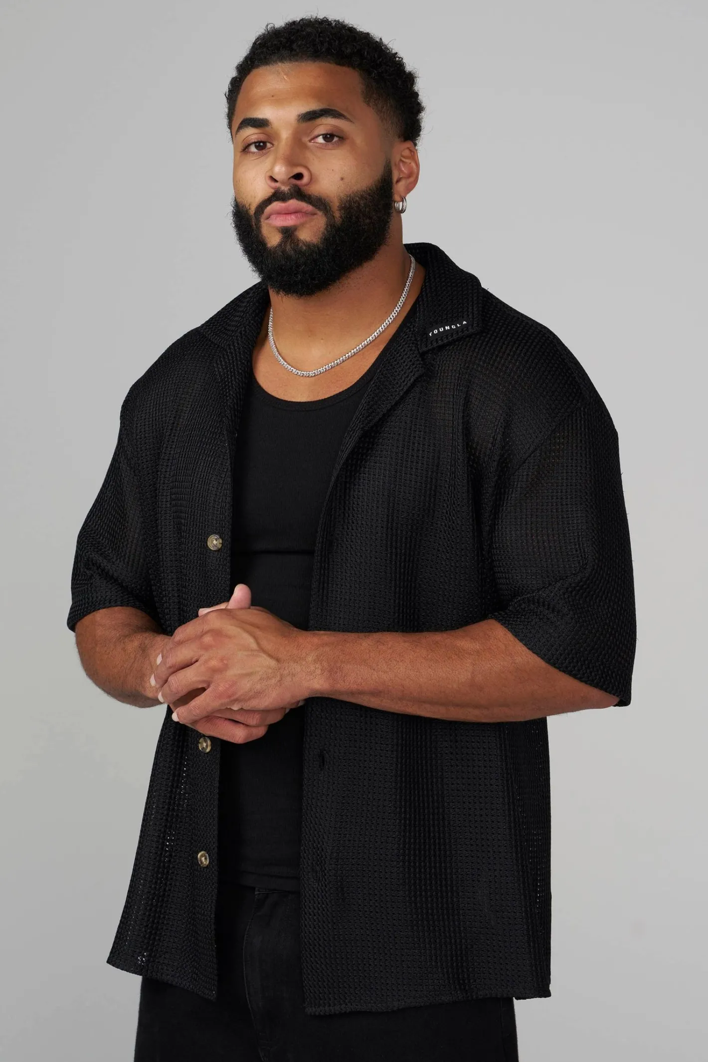 Youngla 4036-Crochet Shirts<Men Shirts