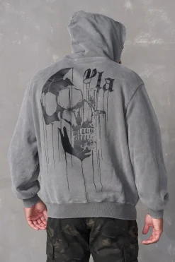 Youngla 551-Drippy Skull Hoodie<Men Outerwear