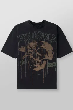 Youngla 4116-Floral Skull Tees<Men Shirts