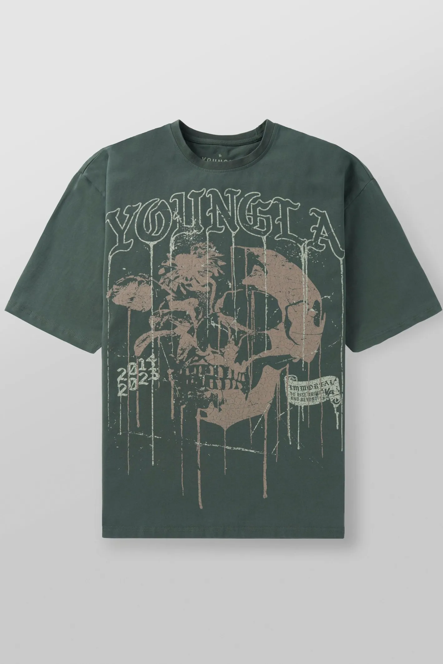 Youngla 4116-Floral Skull Tees<Men Shirts