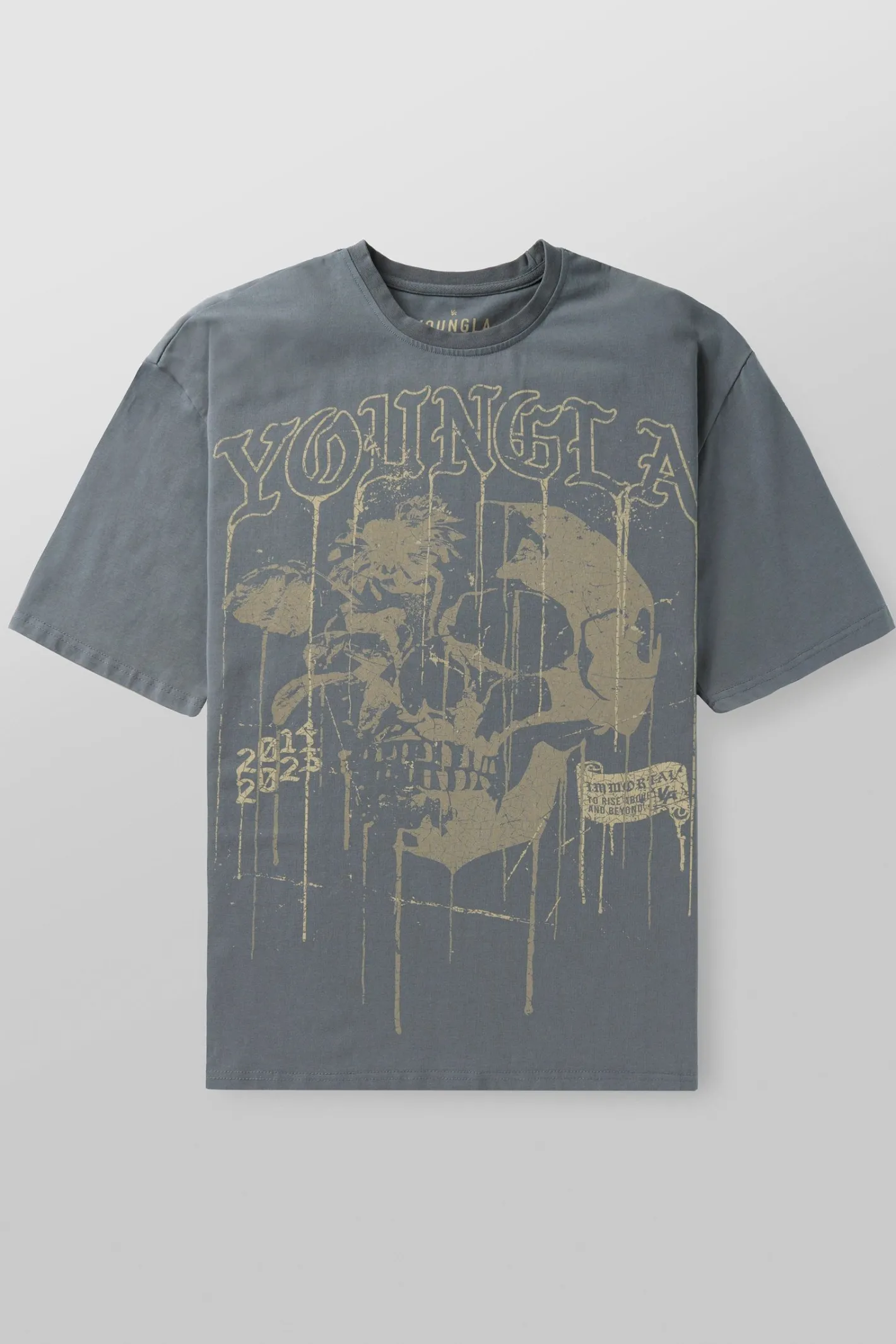 Youngla 4116-Floral Skull Tees<Men Shirts