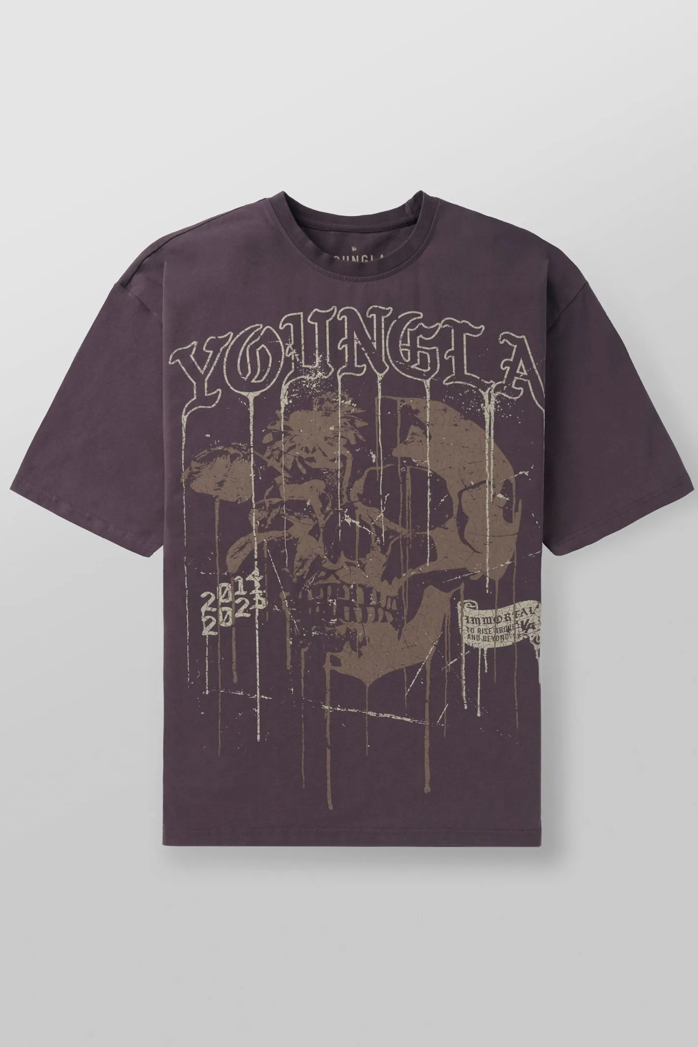 Youngla 4116-Floral Skull Tees<Men Shirts