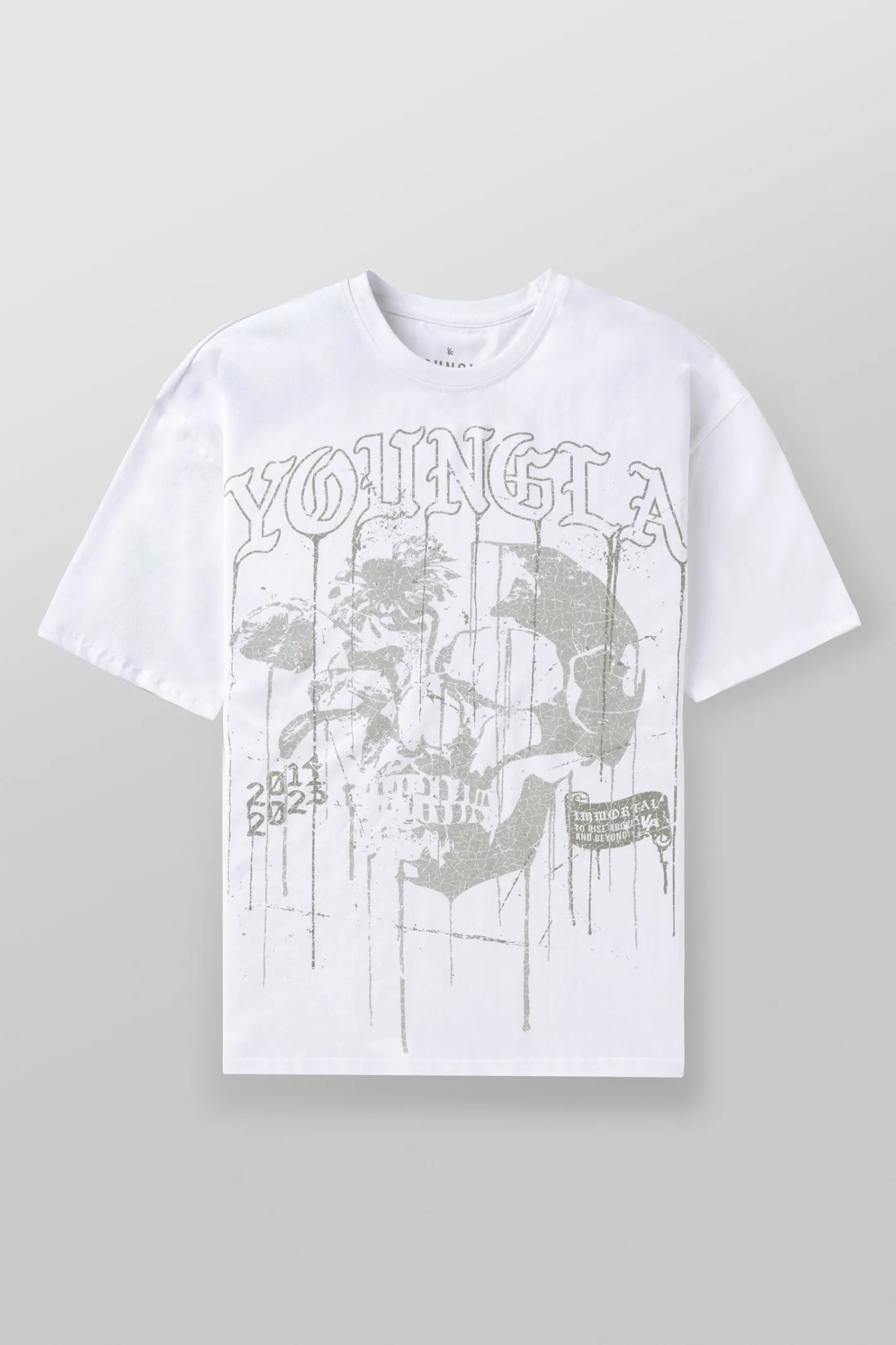 Youngla 4116-Floral Skull Tees<Men Shirts