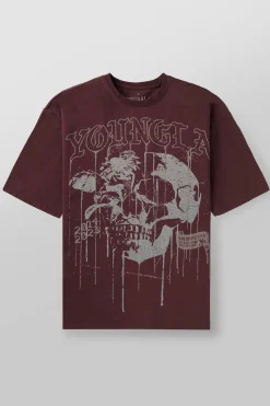Youngla 4116-Floral Skull Tees<Men Shirts