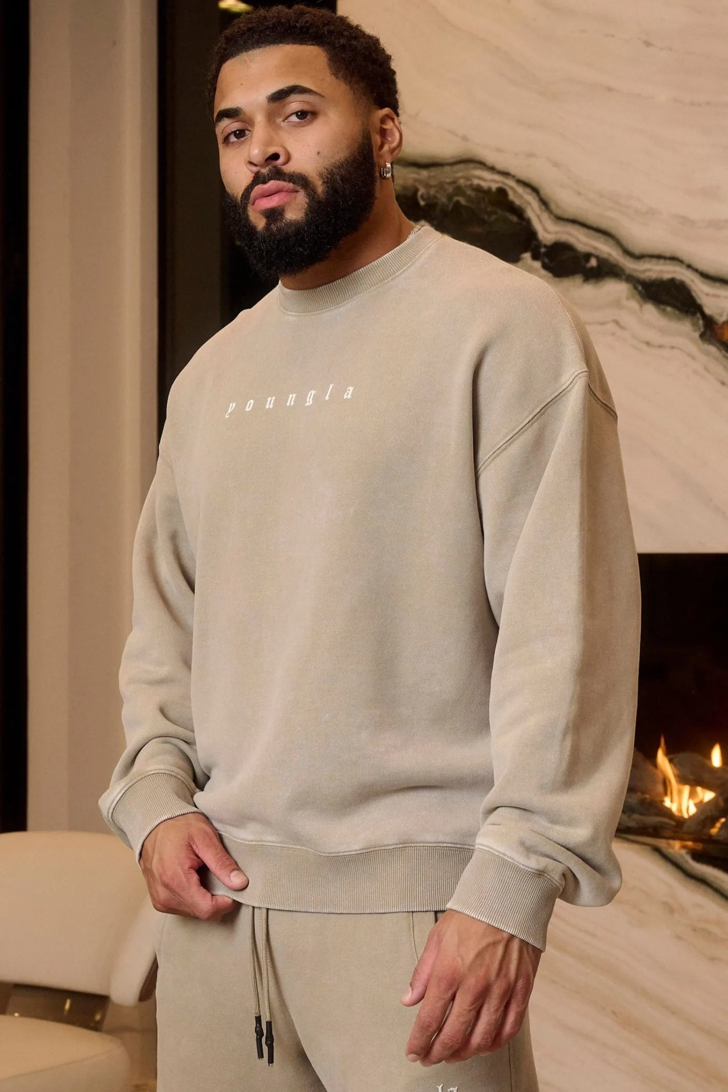 Youngla 5099-Love Sets-Crewnecks<Men Outerwear