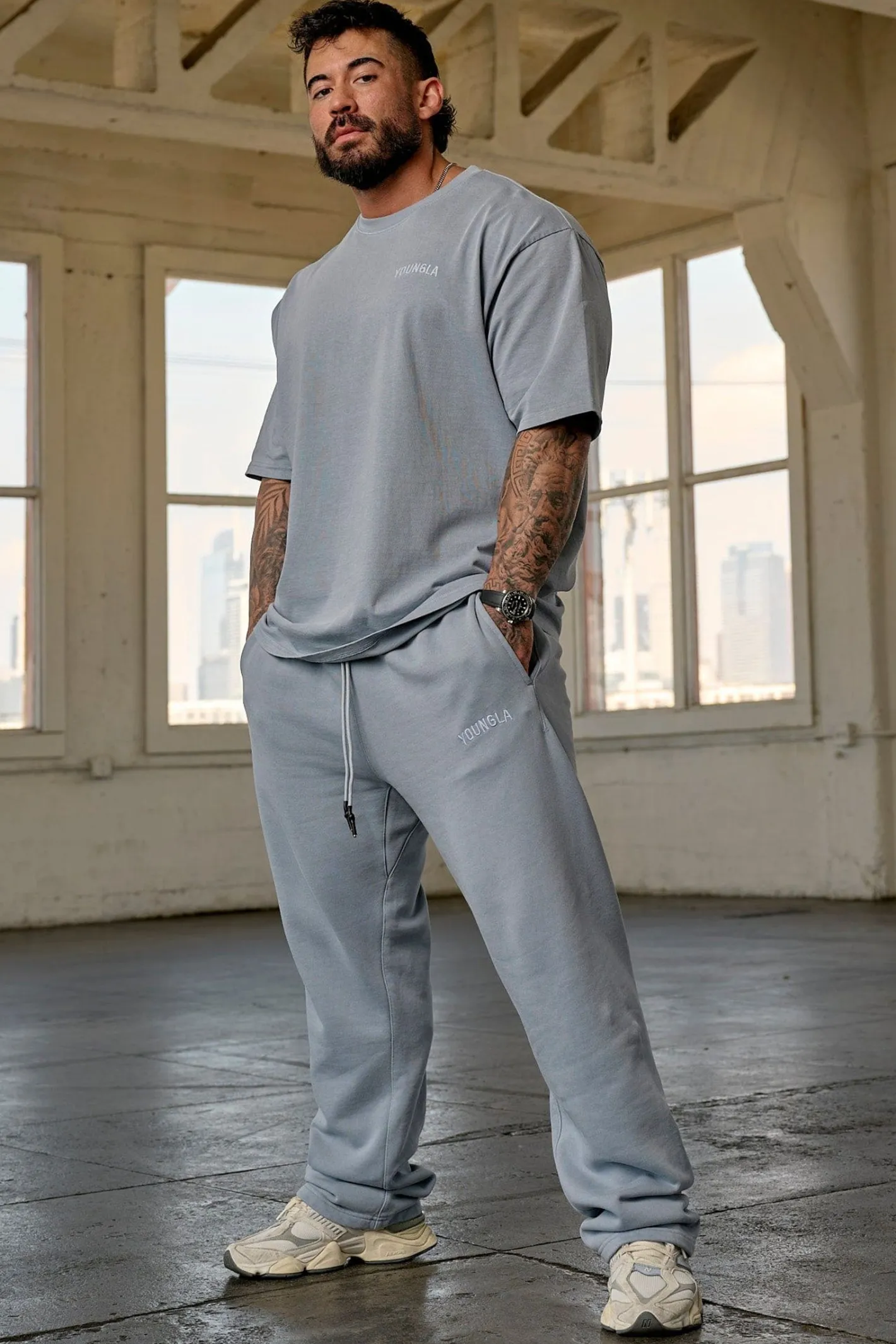 Youngla 2078-Minimal No Cuff Joggers<Men Joggers