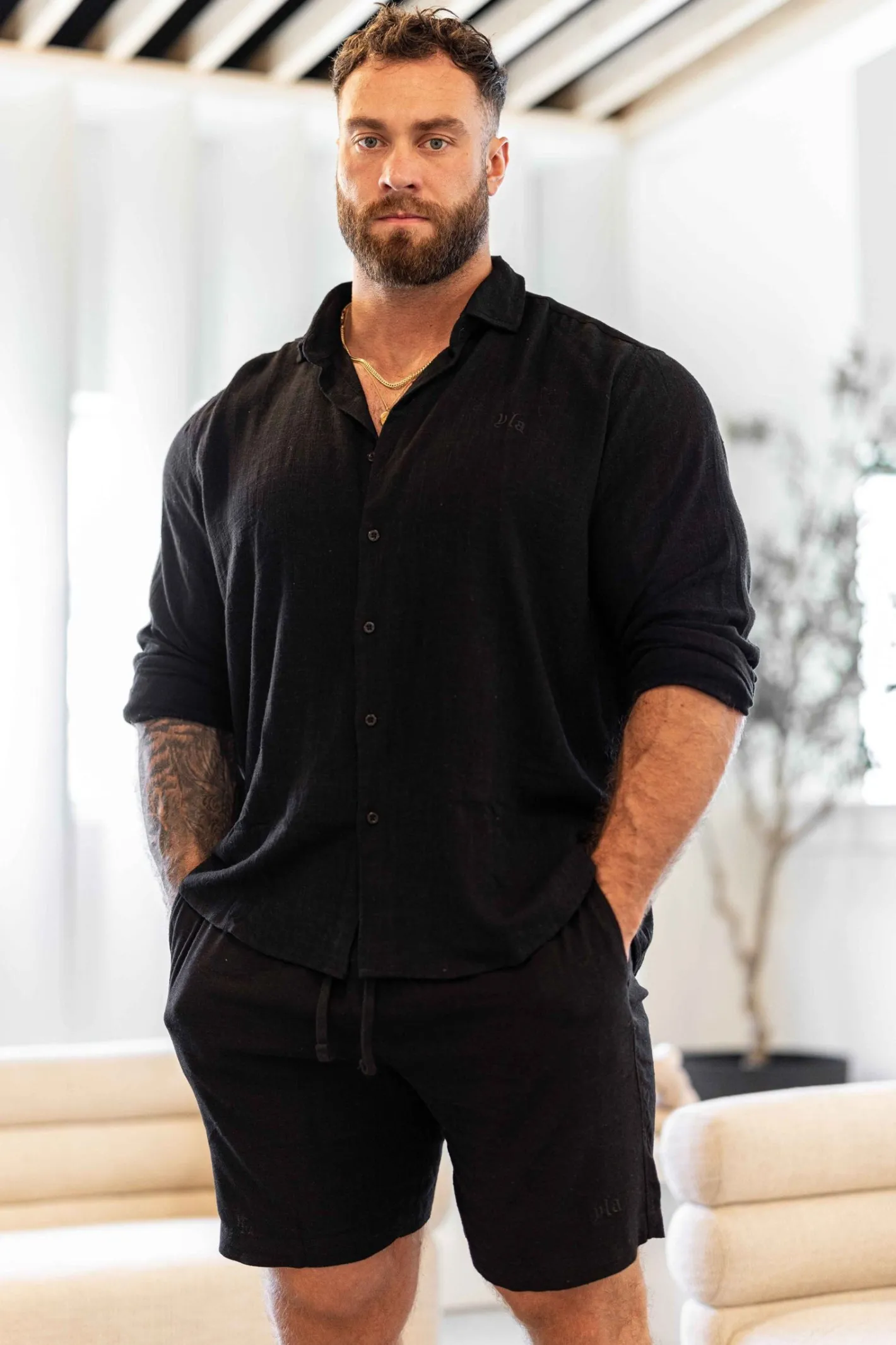 Youngla 825-Simply Linen Shirts<Men Shirts