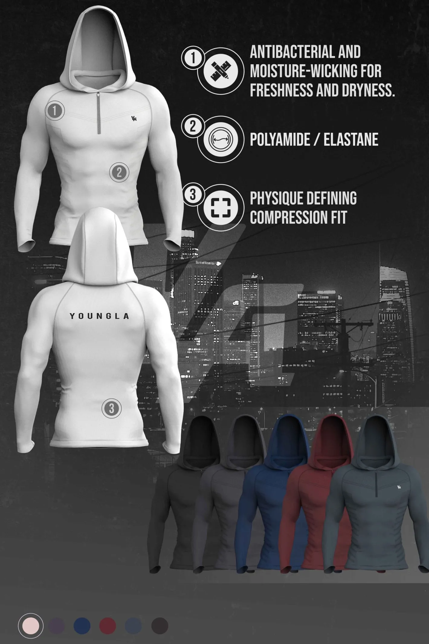 Youngla 832-Supervillain Compression Hoodies<Men Shirts