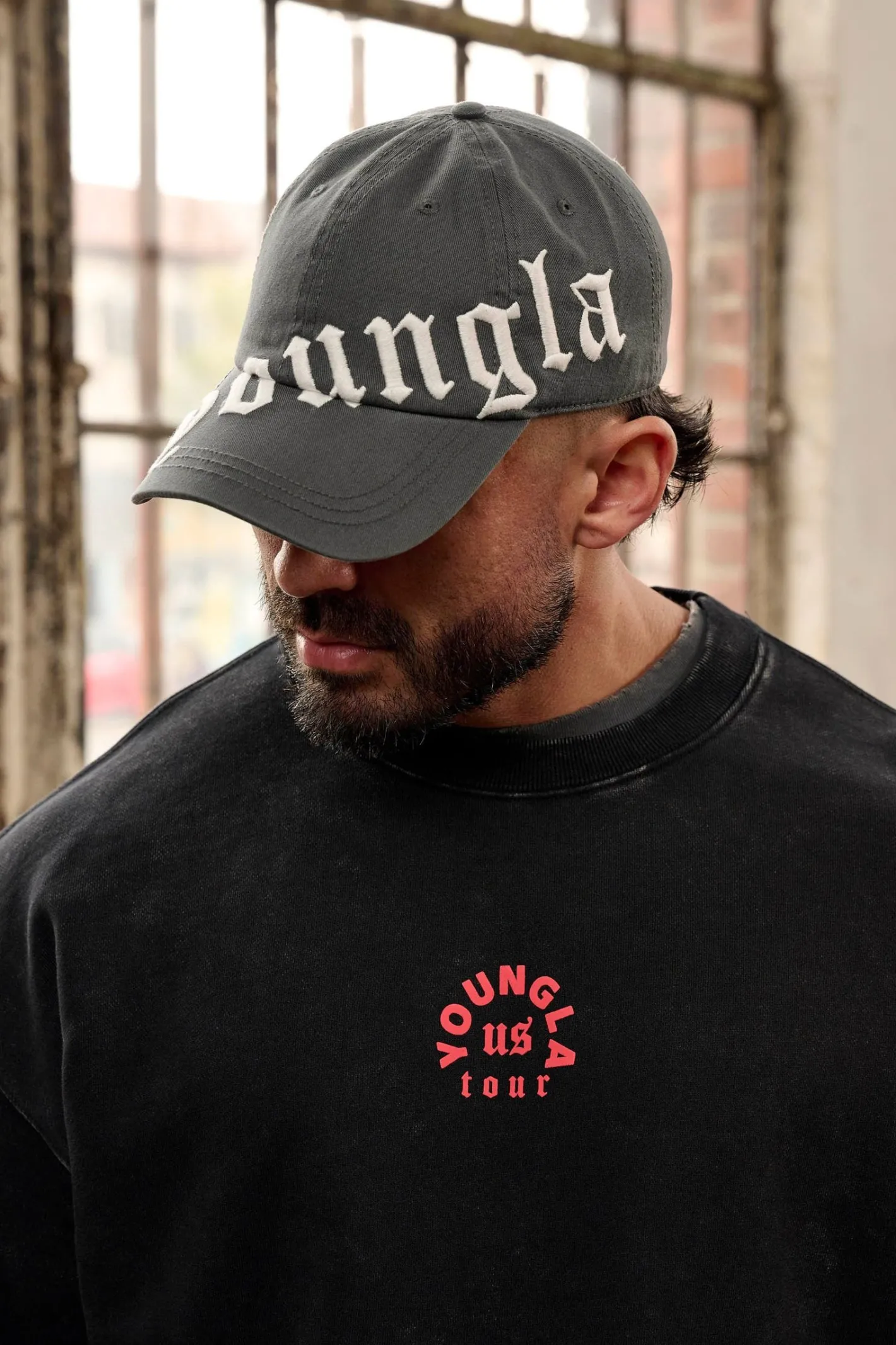 Youngla 9005-Tilted Logo Dad Hat<Men Hats & Beanies