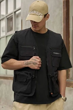 Youngla 502-Utility Cargo Vest<Men Outerwear