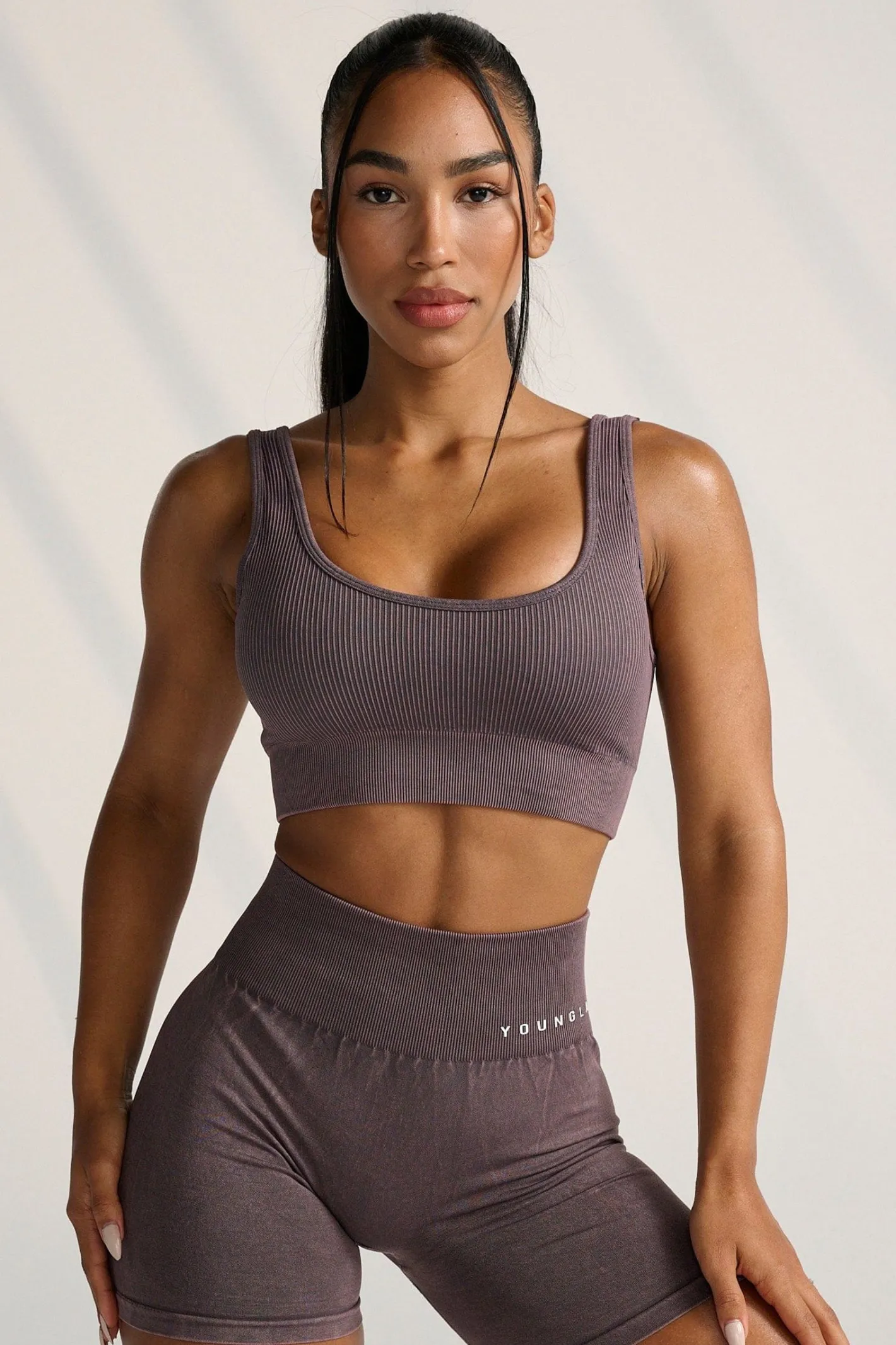 Youngla W315 Carbon Ribbed Sports Bra<Women Bras
