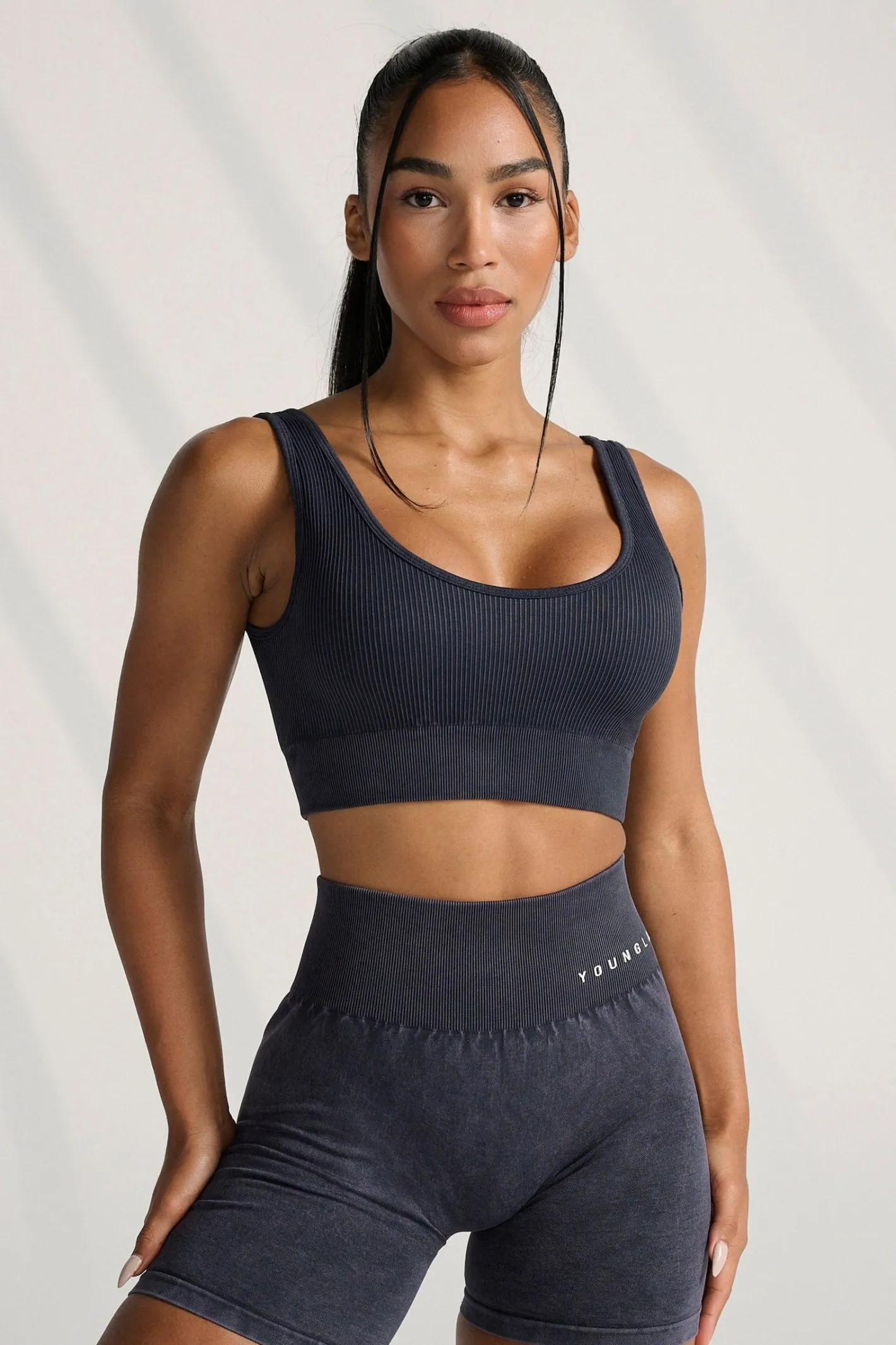 Youngla W315 Carbon Ribbed Sports Bra<Women Bras