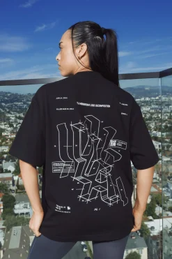 Youngla W440 Digital Oversized Tee<Women Tops