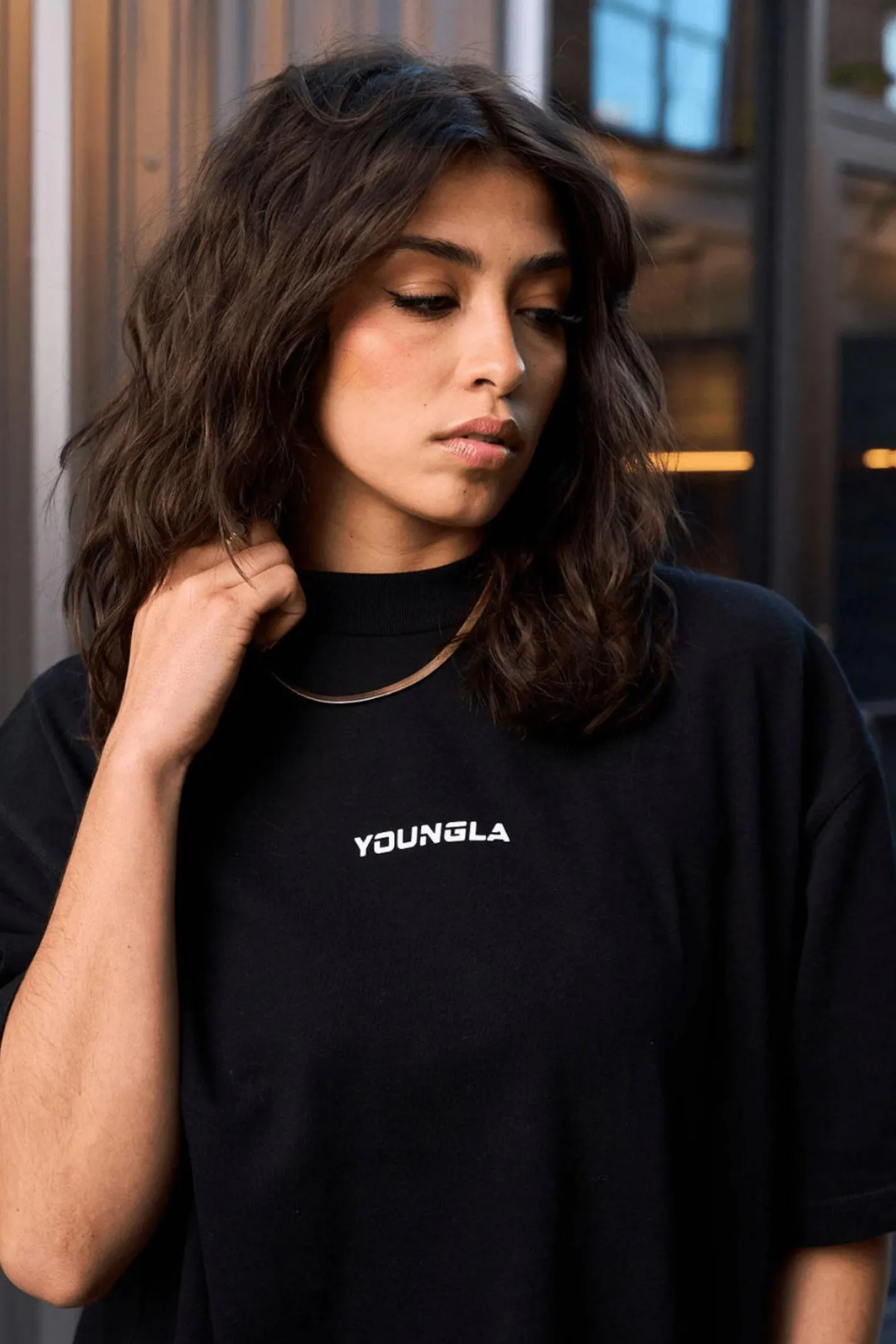 Youngla W440 Digital Oversized Tee<Women Tops