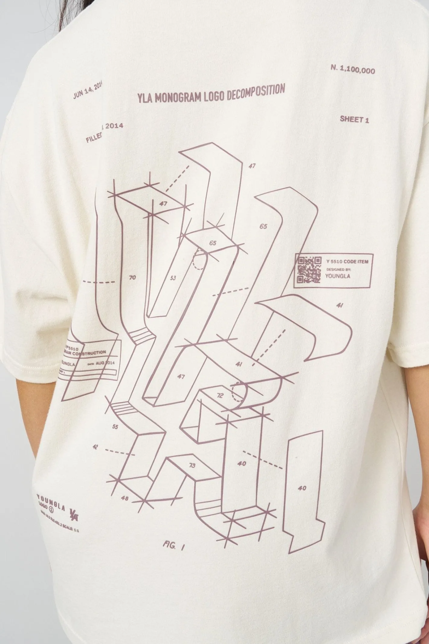 Youngla W440 Digital Oversized Tee<Women Tops