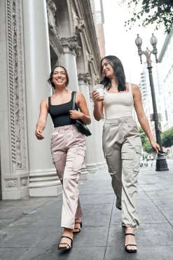 Youngla W217 Gloria Satin Cargo<Women Joggers & Pants