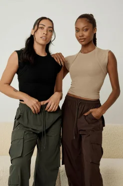 Youngla W414 Luxe Ribbed Tee<Women Tops