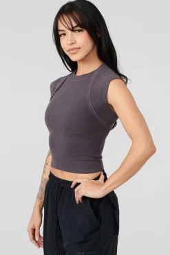 Youngla W414 Luxe Ribbed Tee<Women Tops