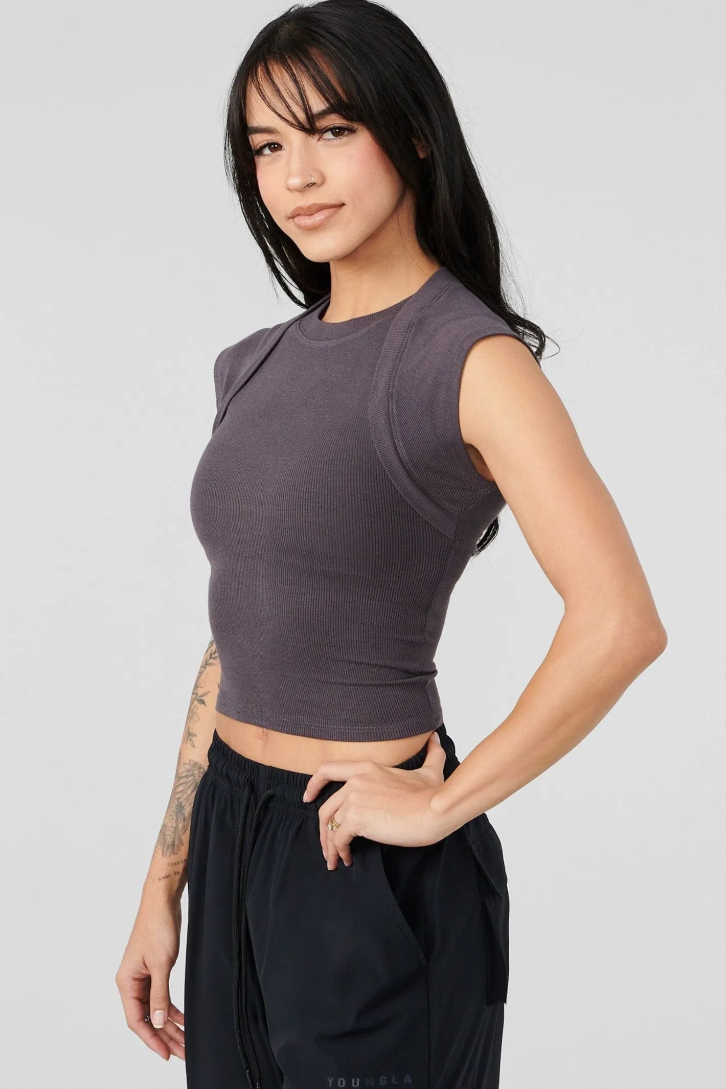 Youngla W414 Luxe Ribbed Tee<Women Tops