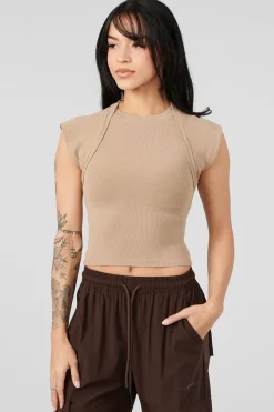 Youngla W414 Luxe Ribbed Tee<Women Tops