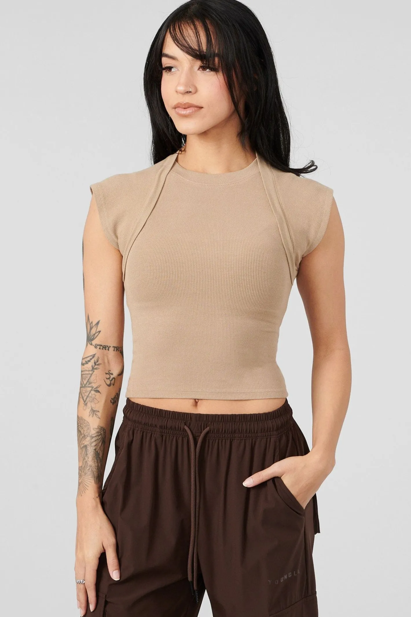 Youngla W414 Luxe Ribbed Tee<Women Tops