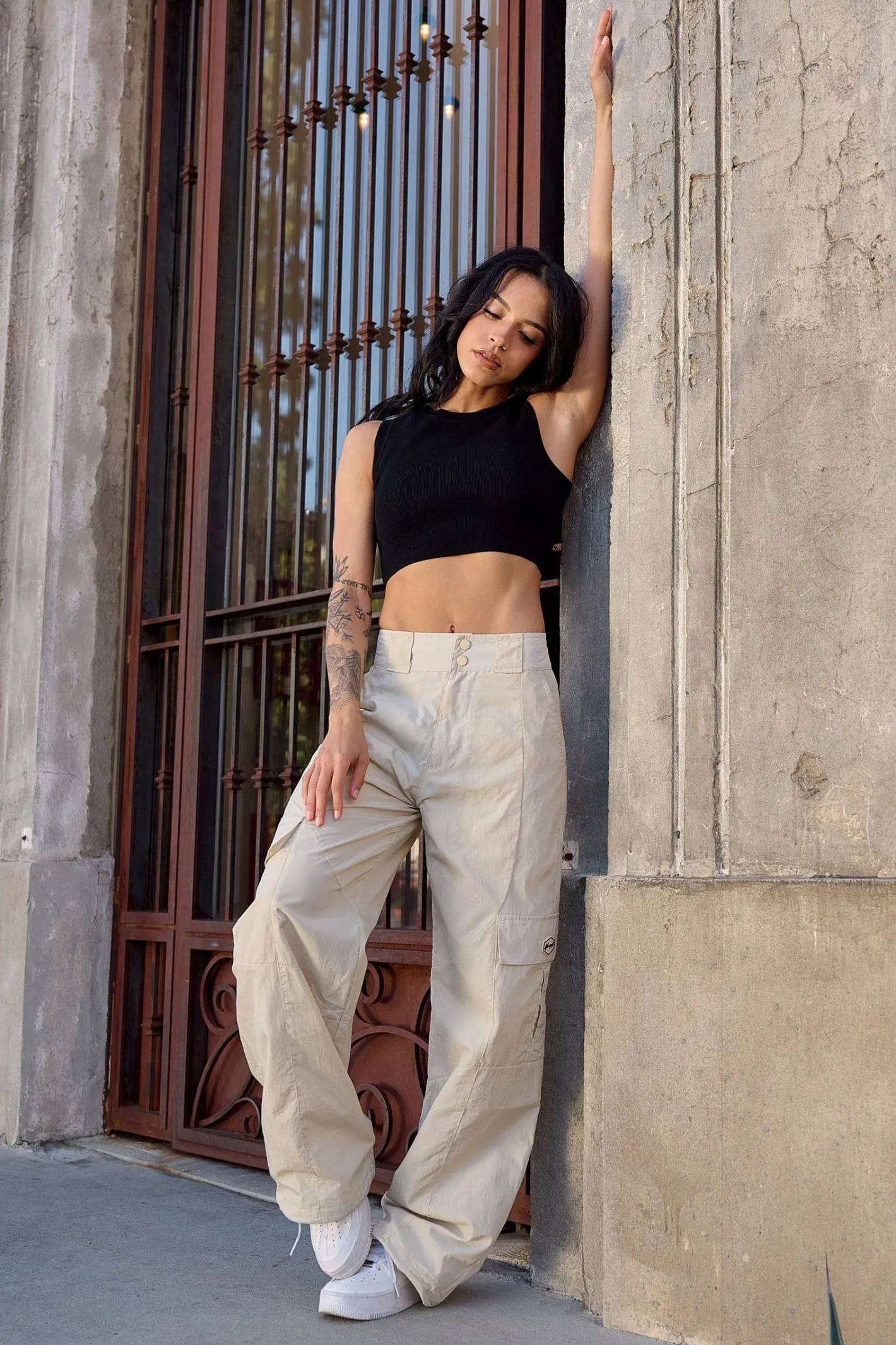 Youngla W222 Retro Cargo Joggers<Women Joggers & Pants