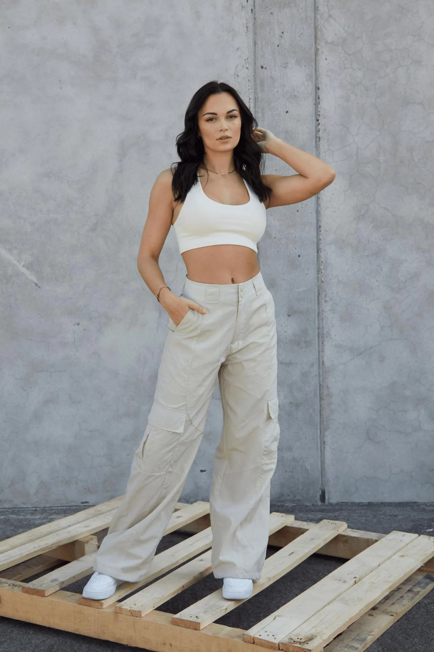 Youngla W222 Retro Cargo Joggers<Women Joggers & Pants