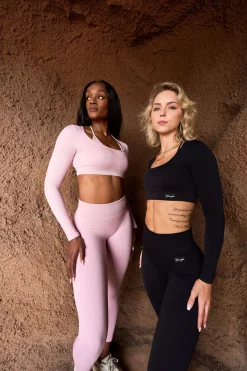 Youngla W449 Ribbed Seamless Longsleeve Crop<Women Tops