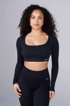 Youngla W449 Ribbed Seamless Longsleeve Crop<Women Tops