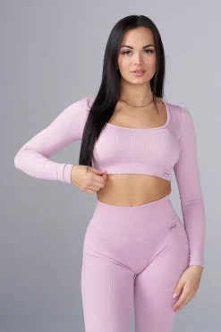 Youngla W449 Ribbed Seamless Longsleeve Crop<Women Tops
